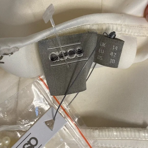 ASOS Cream Midi Dress with Open Back - Picture 12 of 13